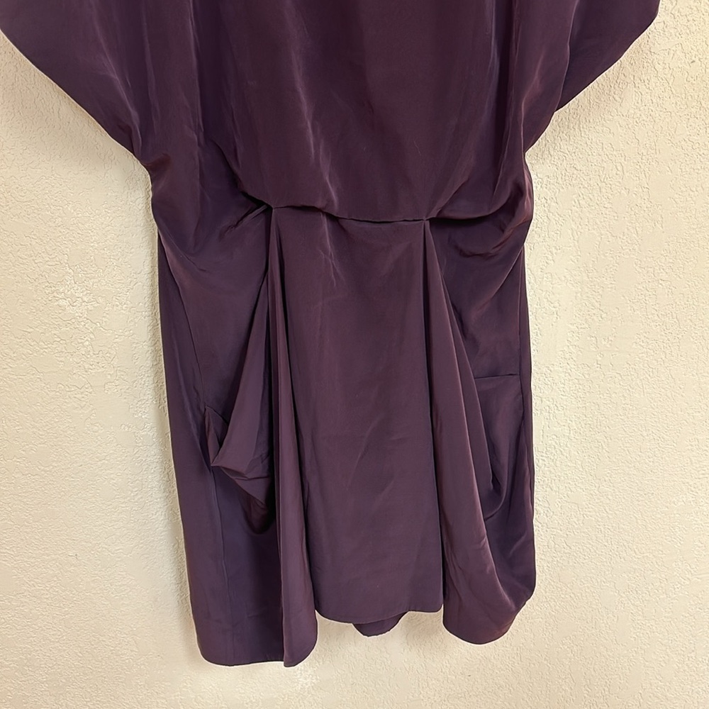 All Saints womans eggplant Purple Thea mini Dress size 8 - Picture 3 of 5
